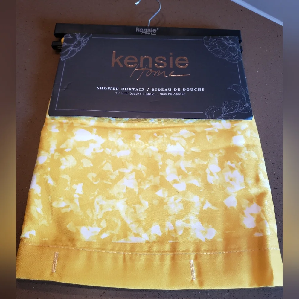 Yellow With White Shower Curtain